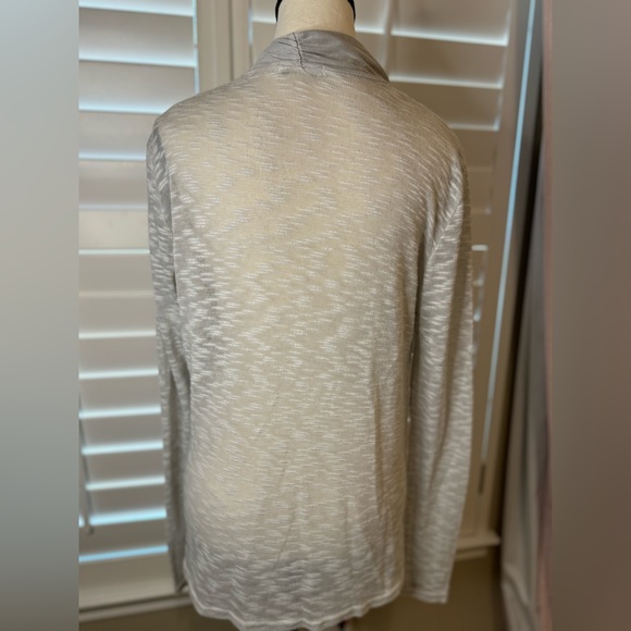 Lungo L’Arno light gray sheer cardigan size M (made in Italy) - Picture 3 of 4